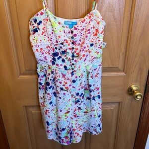 NWT L’Amour by Nanette Lepore Paint Splatter Romper Size Medium Juniors